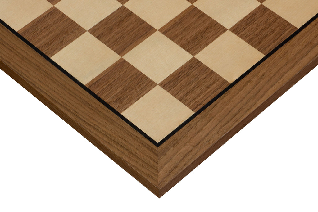 Chess Board No.6 Walnut 58mm – Black Stripes (No Notation)