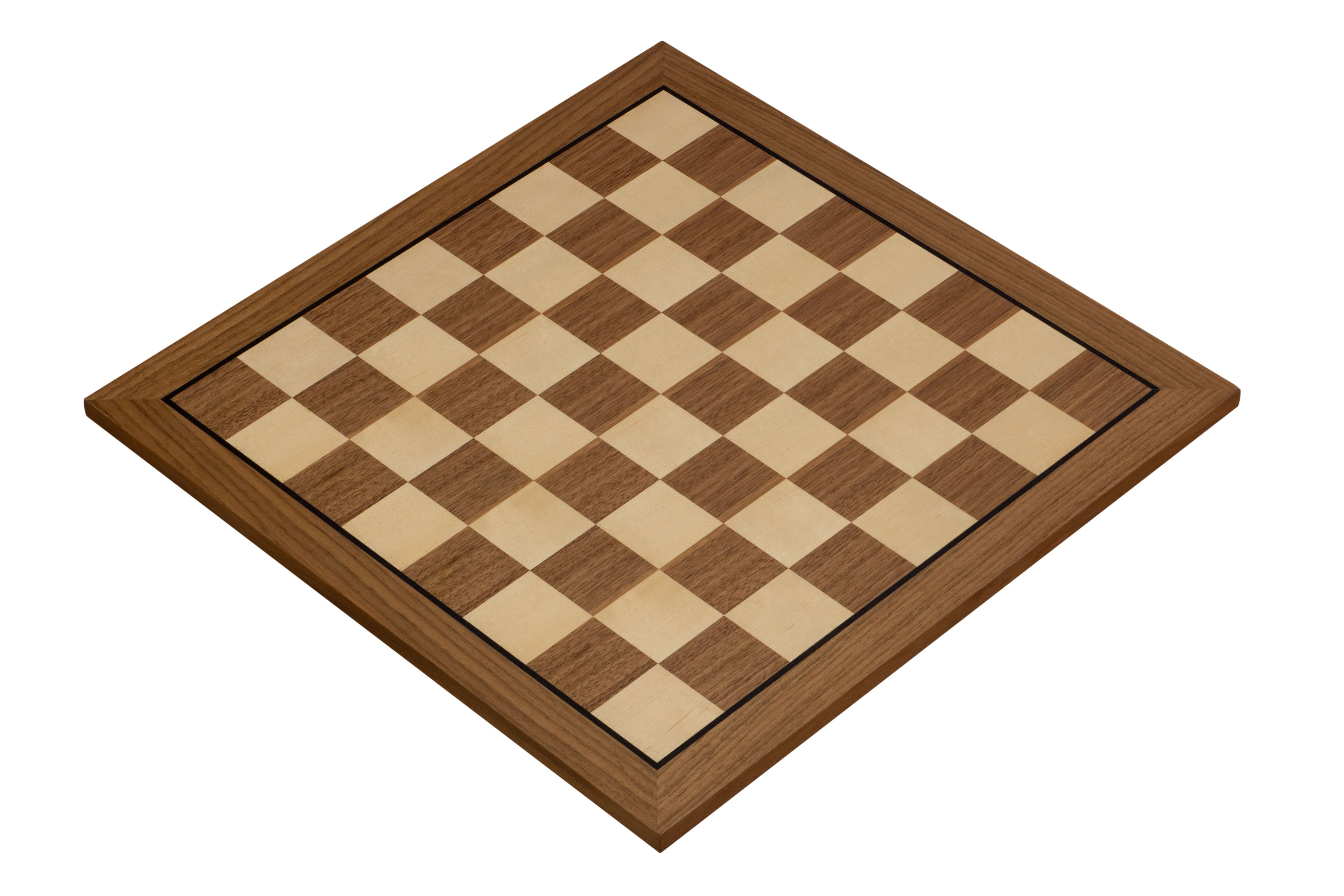 Chess Board No.6 Walnut 58mm – Black Stripes (No Notation) – image 2
