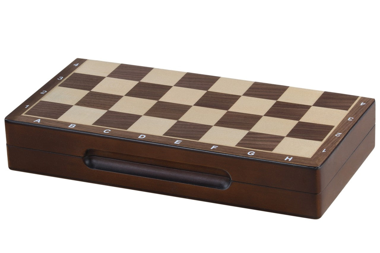 Magnetic Wooden Chess Board – Walnut/Maple Inlaid 40cm Folding – image 3
