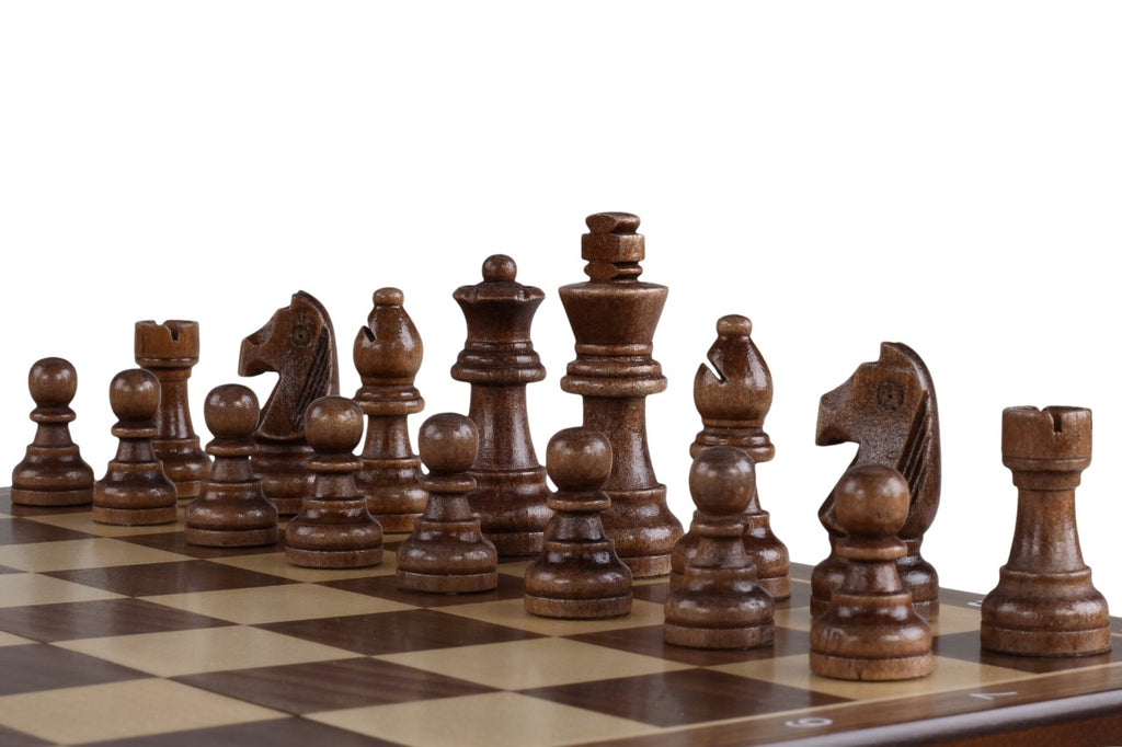 Magnetic Wooden Chess Board – Walnut/Maple Inlaid 40cm Folding – image 8