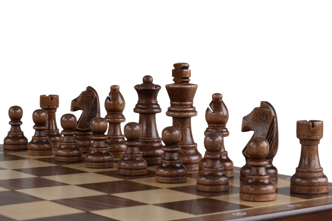 Magnetic Wooden Chess Board – Walnut/Maple Inlaid 40cm Folding – image 8
