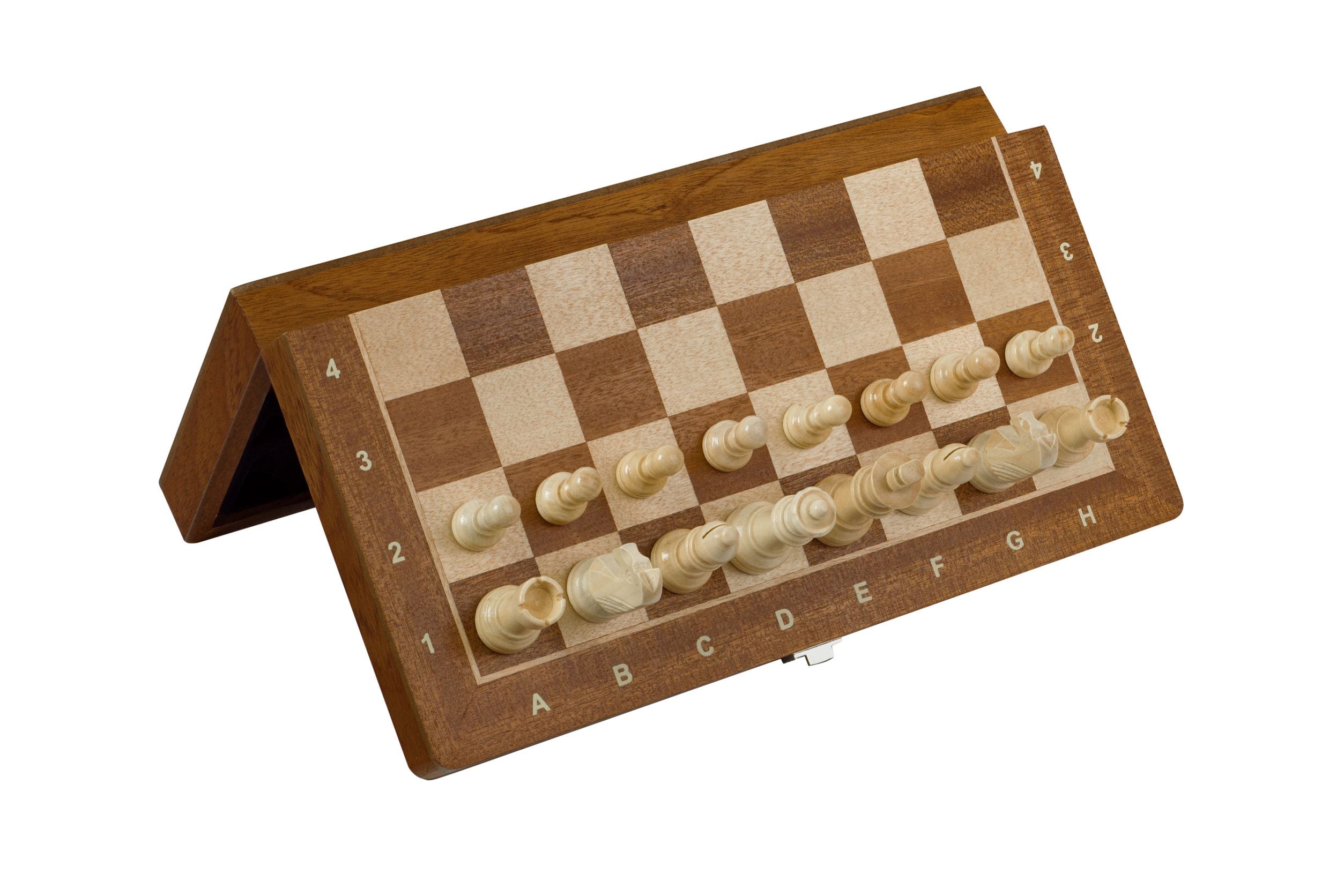 Magnetic Chess Set 12" – Walnut & Maple Folding Board with Notation