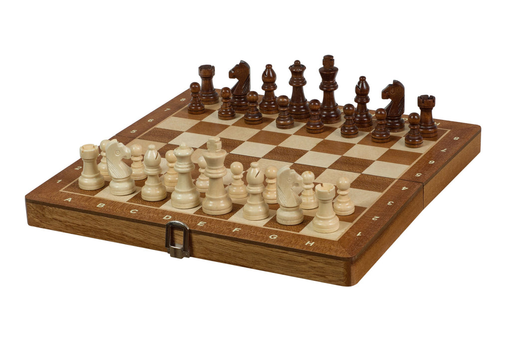 Magnetic Chess Set 12" – Walnut & Maple Folding Board with Notation – image 3
