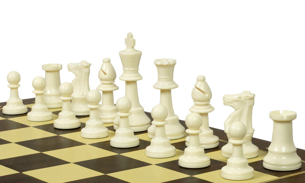 Training Chess Set 48cm – Brown Board 50mm with Staunton 96mm King – image 3