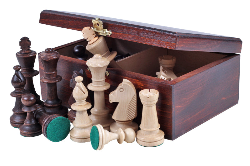 Staunton No.5 Chess Pieces 85mm – Wooden Set in Storage Chest