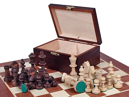 Staunton No.4 Chess Pieces 78mm – Wooden Set in Storage Case