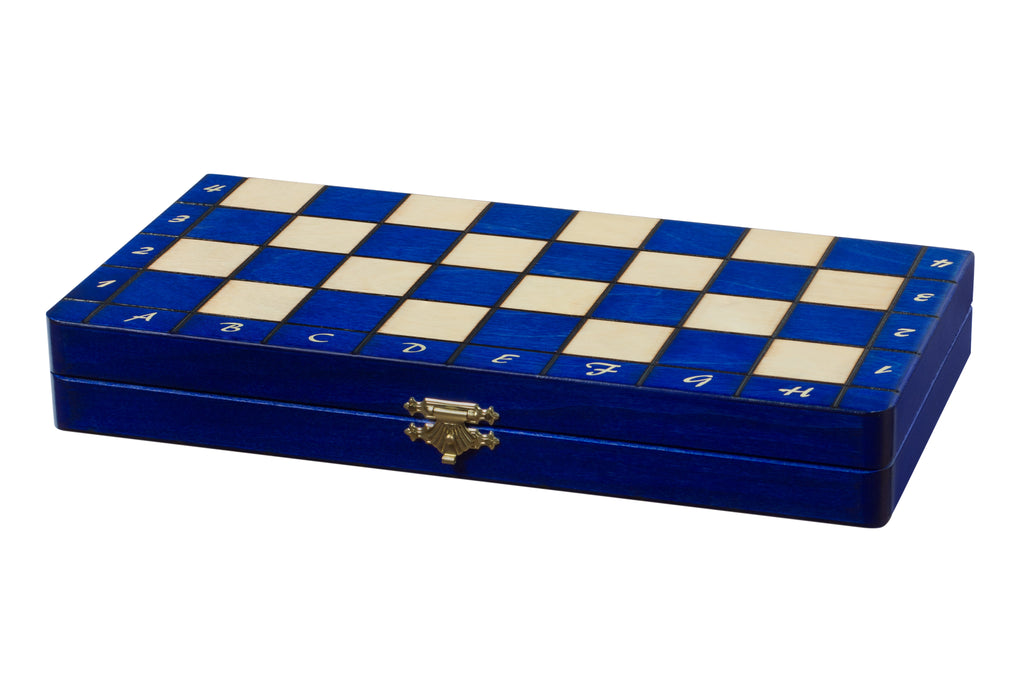Magnetic Chess Set Blue 28cm – Folding Travel Board with Insert – image 4