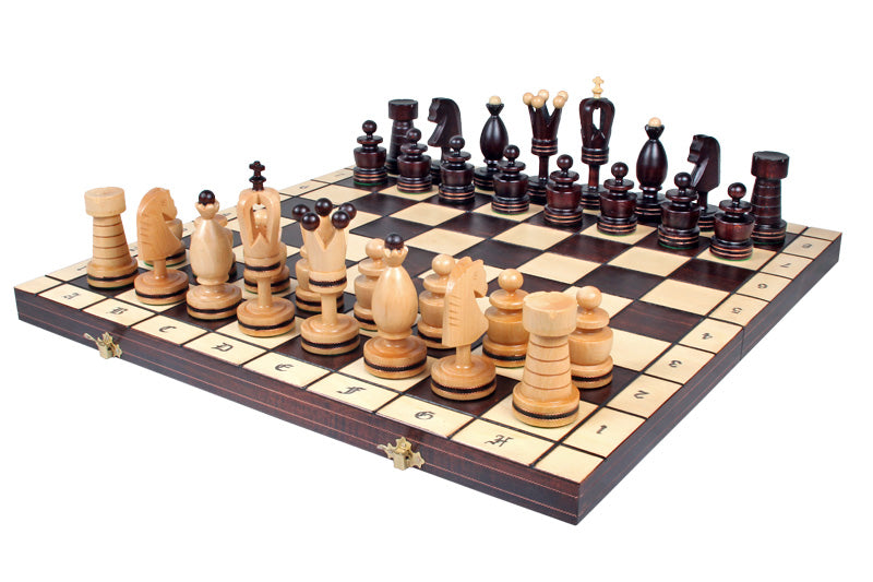 KING'S Chess Set 50x50cm – Linden Wood with Brass Inlay Folding Board – image 9