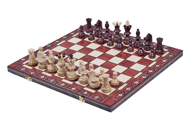 AMBASSADOR Chess Set 55x55cm – Hand-Carved Hornbeam & Sycamore Folding Board – image 3