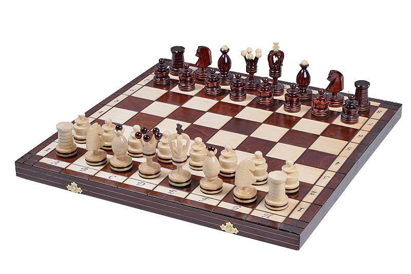 KING'S Small Chess Set 49x49cm – Linden Wood with Mahogany Inlay & Brass – image 5