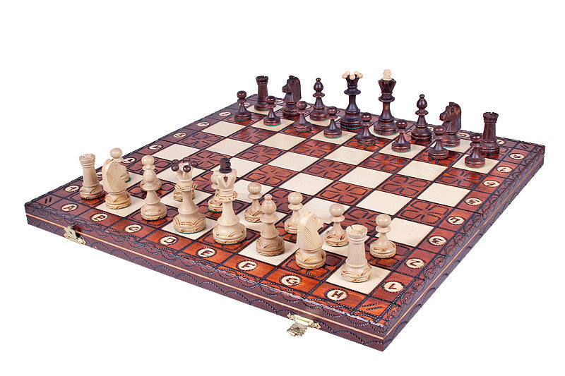JUNIOR Chess Set 42x42cm – Folding Board with Unique Burnished Decoration – image 8