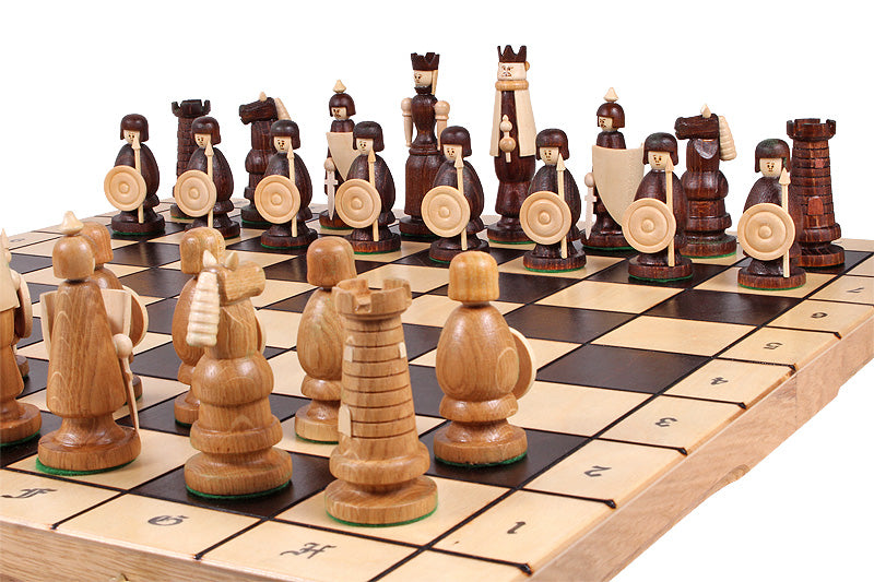 MAGNAT Chess Set 55x55cm – Premium Oak, Sycamore & Cherry Wood Folding Board