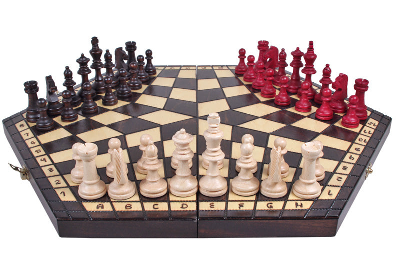 Three Player Chess Set Large 54x47cm – Premium Hexagonal Wooden Board – image 2