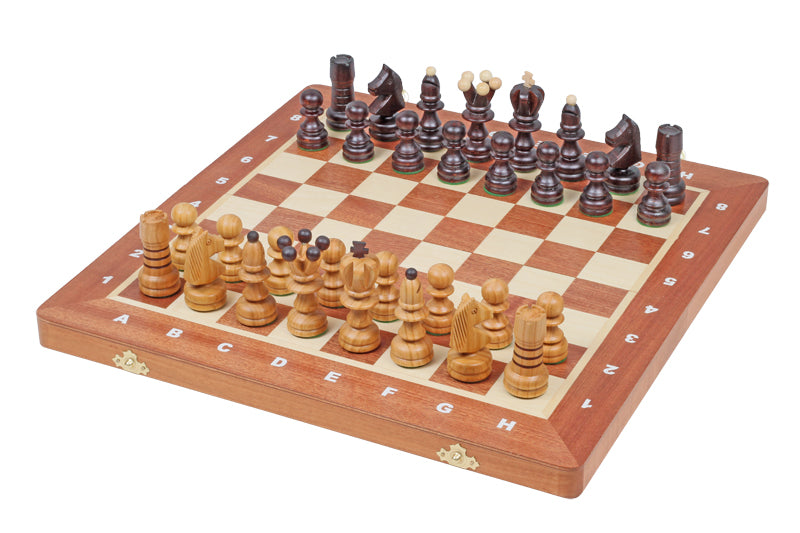 Chess Board PEARL Large 42x42cm - Mahogany Sycamore Inlay Folding – image 9