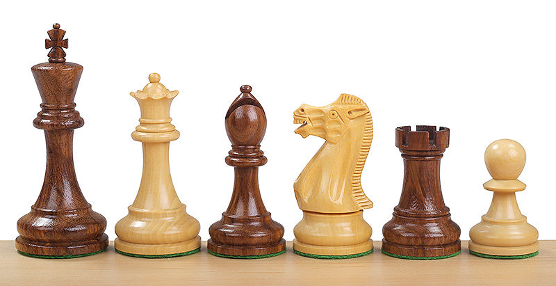 Executive Chess Pieces 3.75" – Acacia & Boxwood Weighted Set