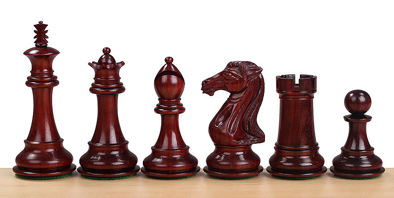 Royal Knight Chess Pieces 4" - Redwood Boxwood Weighted Luxury Set – image 2