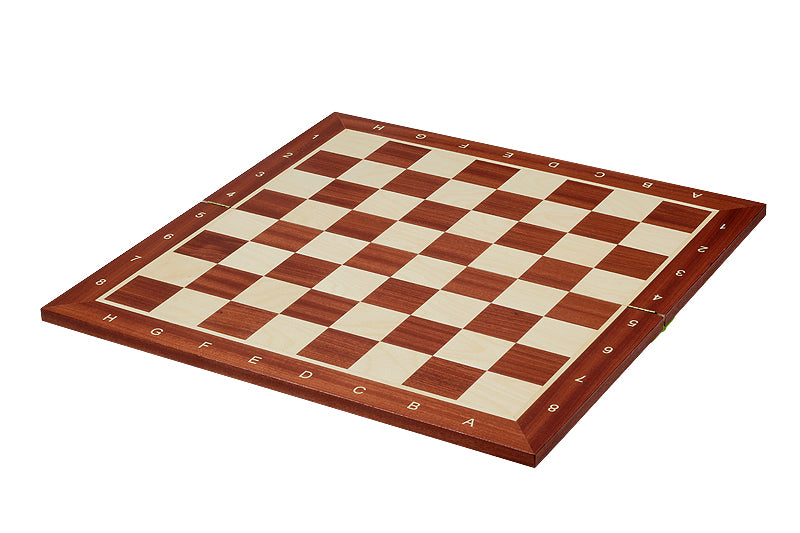 Folding Chess Board No.6 - Mahogany Marquetry 58mm with Notation – image 2