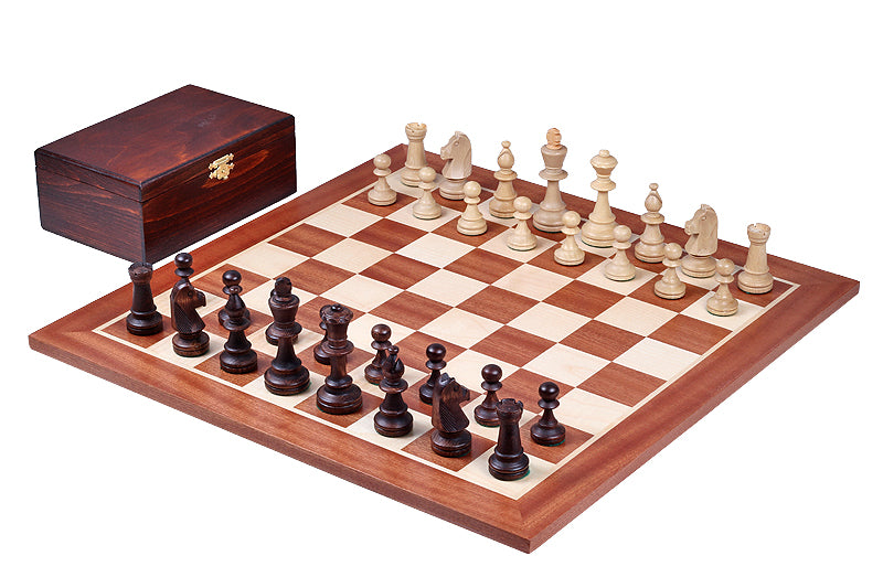 Staunton No.5 Chess Pieces 85mm – Wooden Set in Storage Chest – image 3