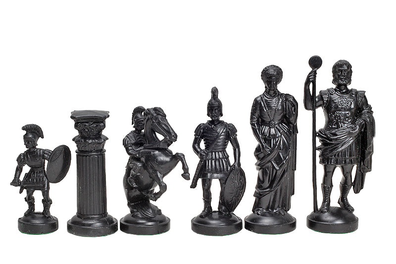 Chess Pieces Roman Empire Style 98mm Plastic - Cream Black Historical Set – image 2