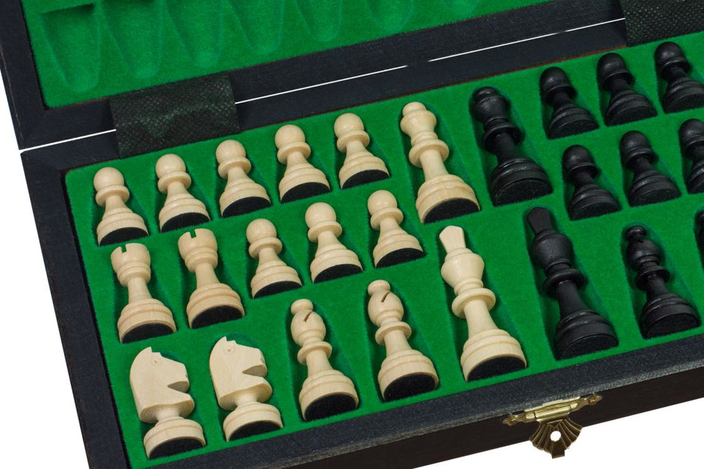 Magnetic Chess Set Black 28cm – Folding Travel Board with Insert – image 2