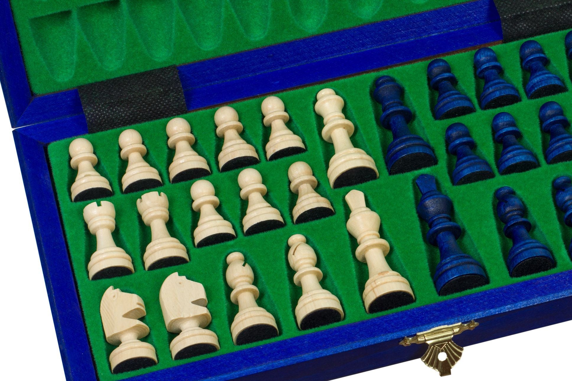 Magnetic Chess Set Blue 28cm – Folding Travel Board with Insert – image 2