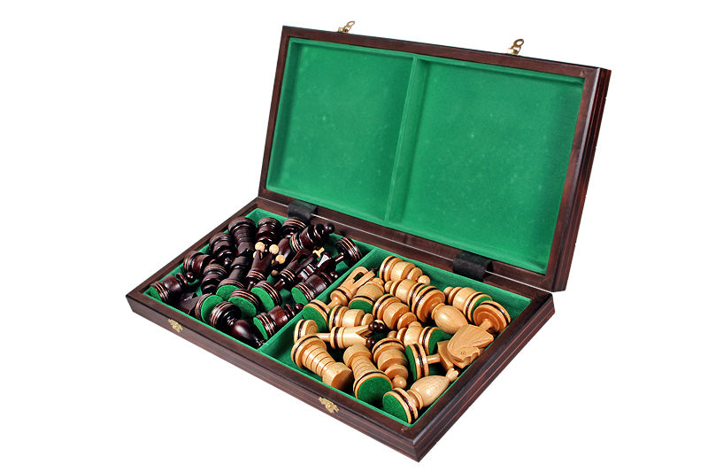 KING'S Chess Set 50x50cm – Linden Wood with Brass Inlay Folding Board – image 3