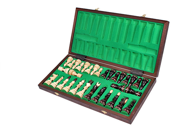 INDIAN Chess Set 54x54cm – Hand-Carved Hornbeam Folding Board – image 7
