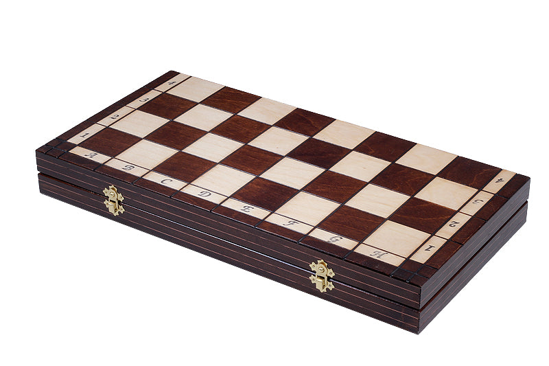 KING'S Small Chess Set 49x49cm – Linden Wood with Mahogany Inlay & Brass – image 6