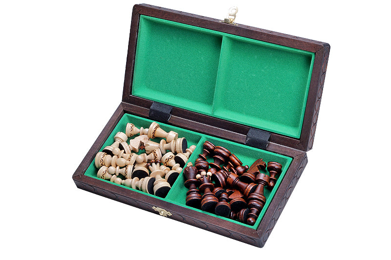 PEARL Chess Set Small 29x29cm – Compact Portable Wooden Board – image 4