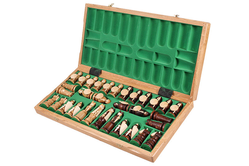MAGNAT Chess Set 55x55cm – Premium Oak, Sycamore & Cherry Wood Folding Board – image 2