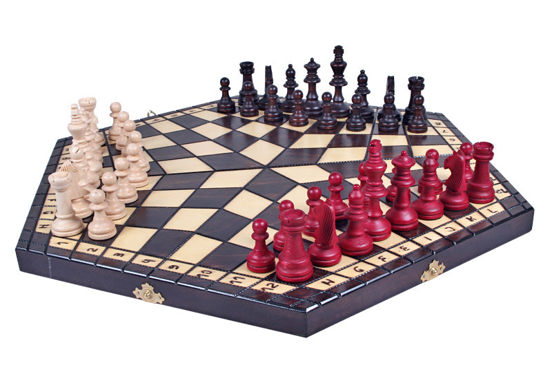 Three Player Chess Set Large 54x47cm – Premium Hexagonal Wooden Board – image 3