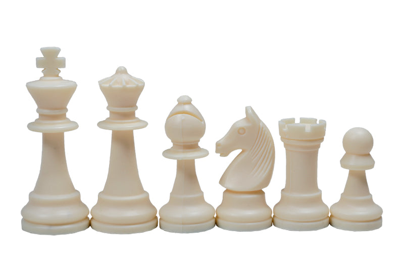 Plastic Staunton No.6 Chess Pieces 96mm – Cream & Black Tournament Set – image 6