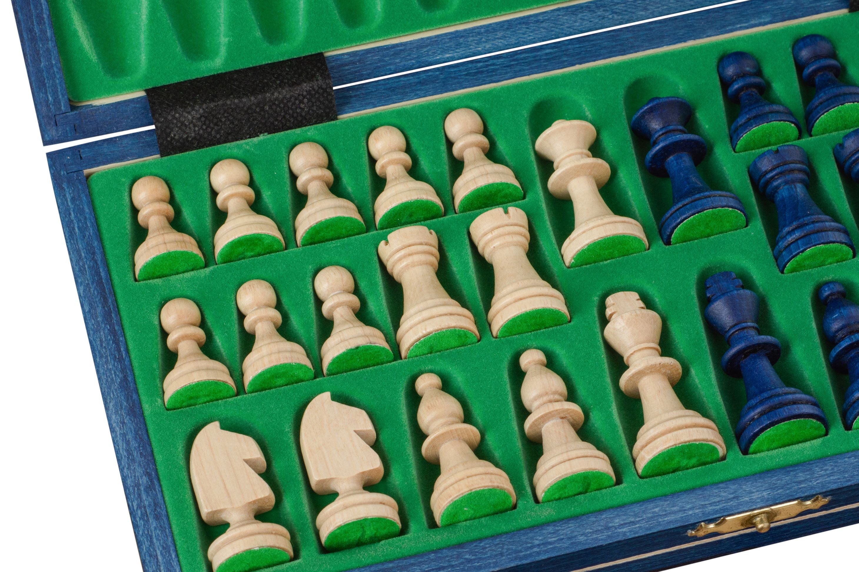 Magnetic Wooden Chess Set – Blue Edition – image 3