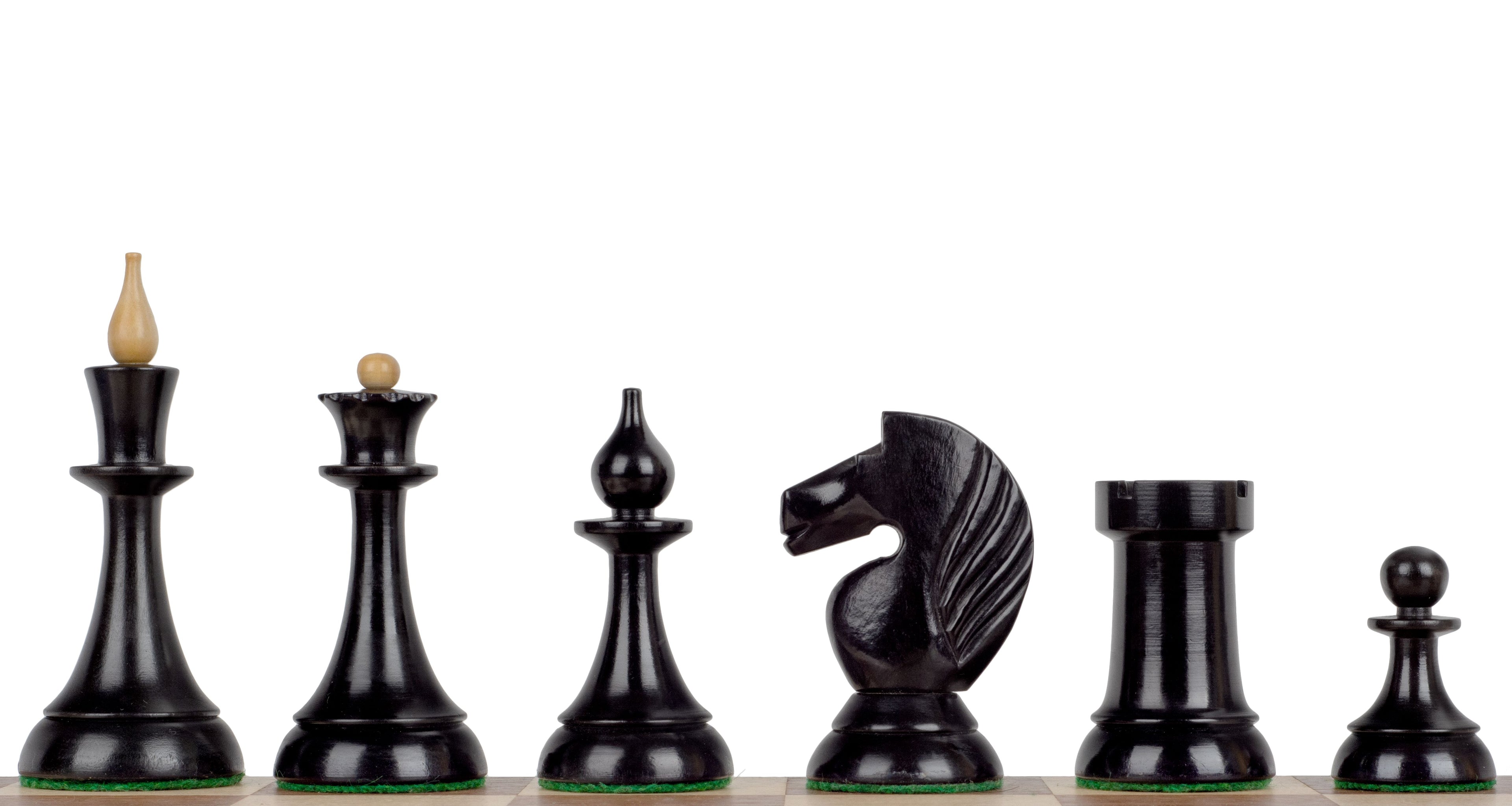 Queen's Gambit 1957 Chess Pieces 4" – Ebony & Boxwood – image 3