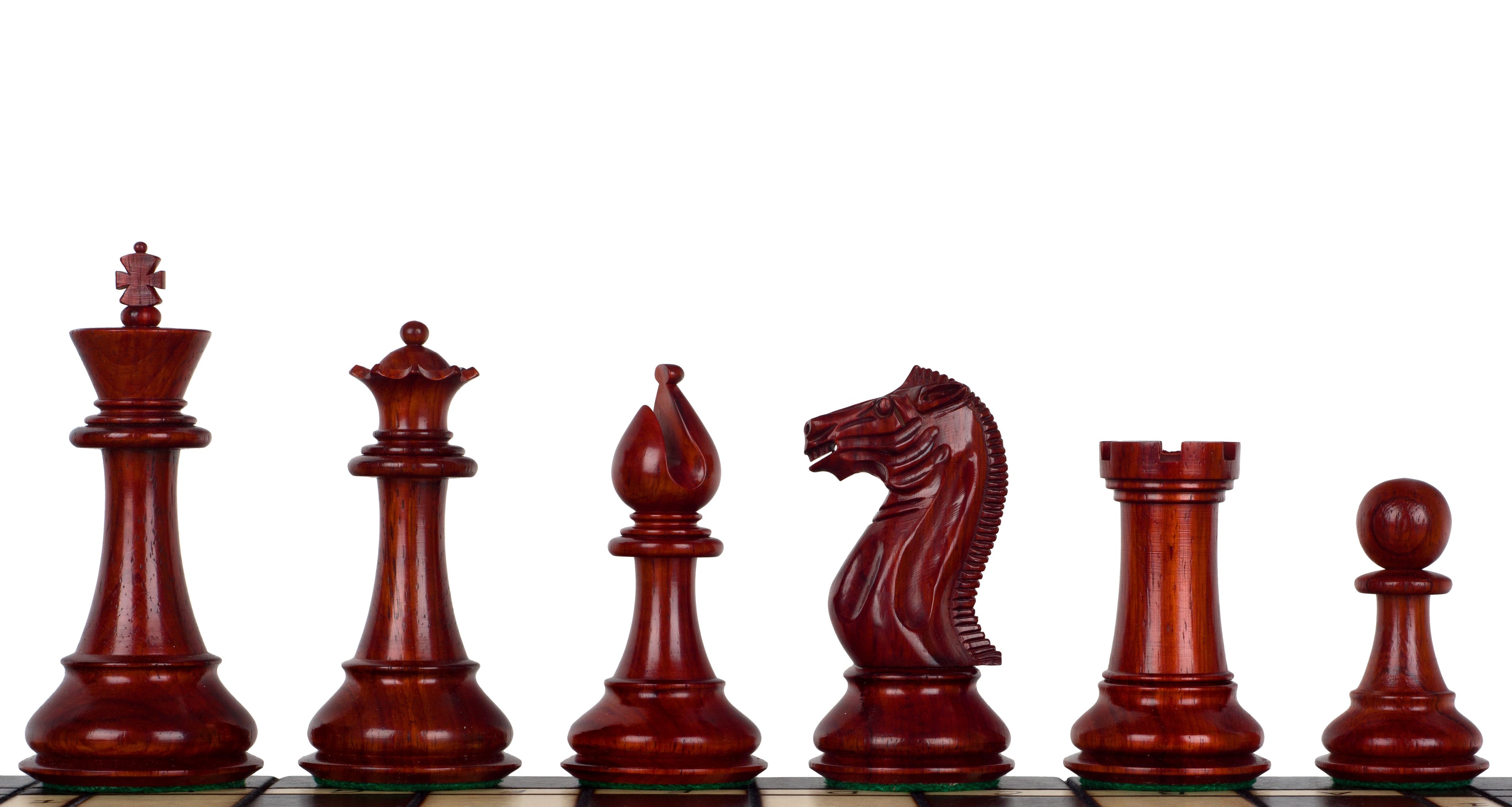 Pershing Chess Pieces 4.25" – Redwood & Boxwood, Premium Indian – image 3