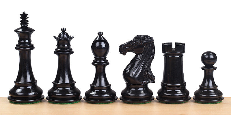 Royal Knight Chess Pieces 4" - Ebony Boxwood Weighted Luxury Heirloom Set – image 2
