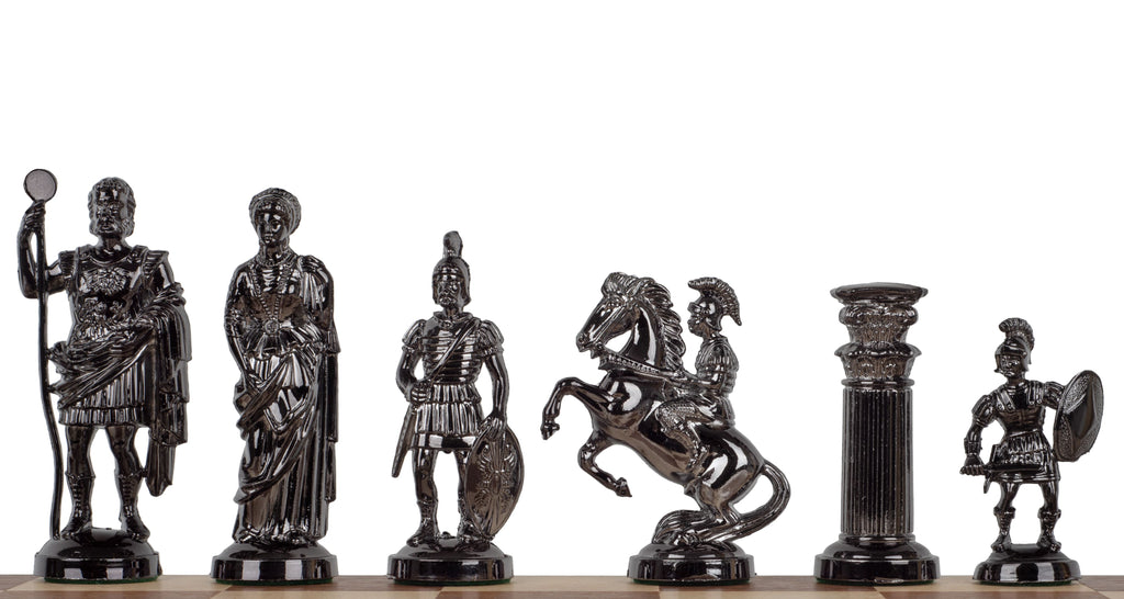 Roman Chess Pieces - Golden/Brown Metallic Weighted Set – image 4