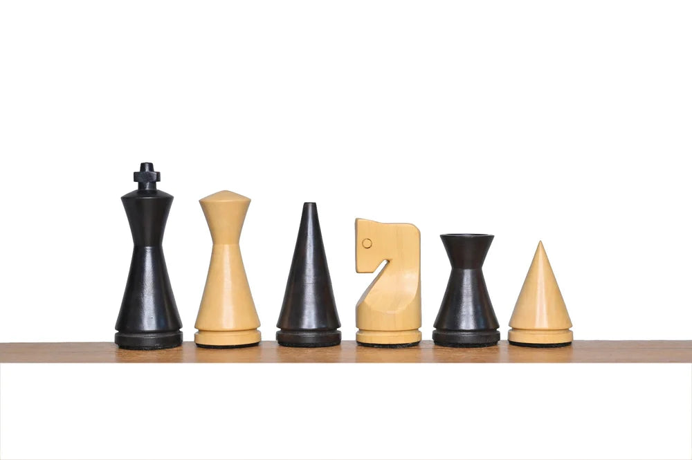 Modern Staunton Chess Pieces 3" (75mm) – Ebonised, Weighted