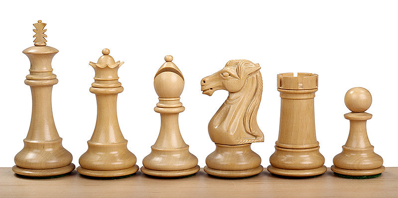Royal Knight Chess Pieces 4" - Redwood Boxwood Weighted Luxury Set – image 3