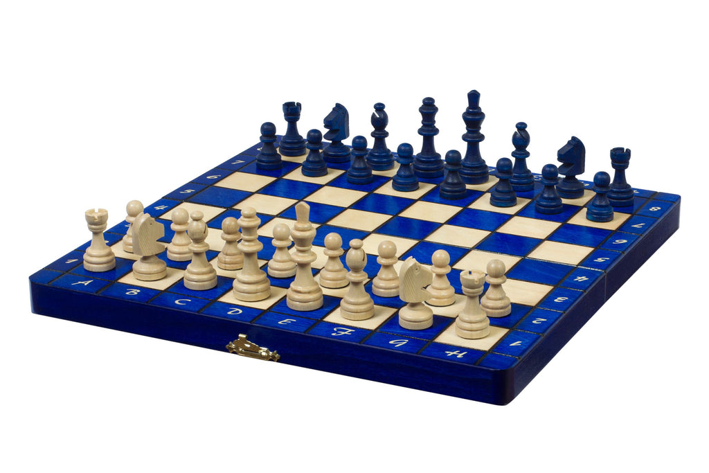 Magnetic Chess Set Blue 28cm – Folding Travel Board with Insert – image 5