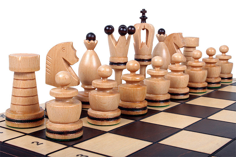 KING'S Chess Set 50x50cm – Linden Wood with Brass Inlay Folding Board – image 4