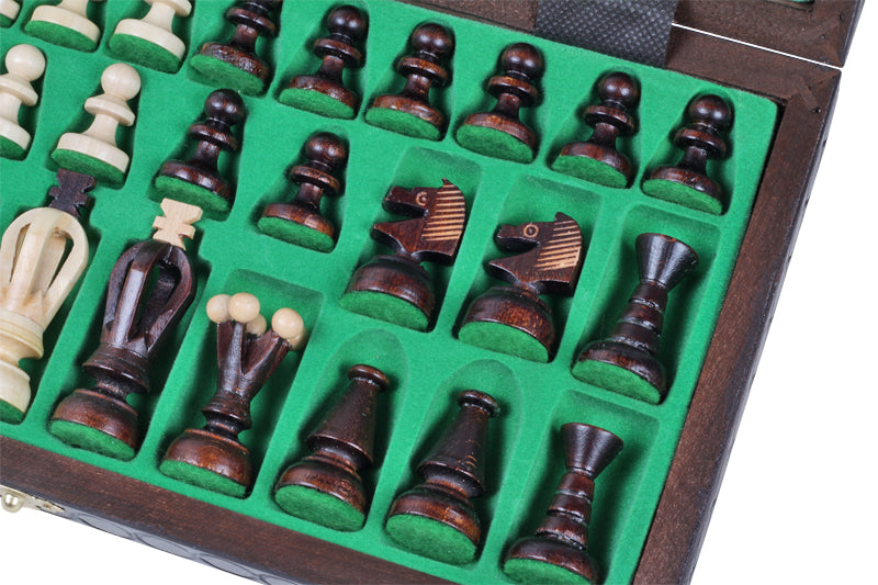 King's Championship Chess Set Medium 35x35cm – Hand-Painted Wooden Board – image 4