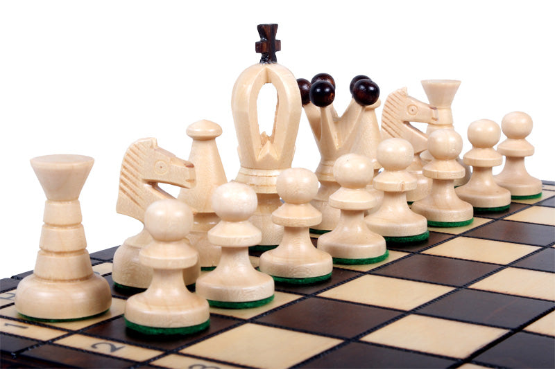 King's Championship Little Chess Set – 30cm Compact Wooden Set