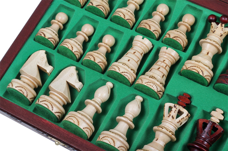 AMBASSADOR Chess Set 55x55cm – Hand-Carved Hornbeam & Sycamore Folding Board – image 2