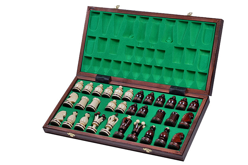 KING'S Small Chess Set 49x49cm – Linden Wood with Mahogany Inlay & Brass – image 7
