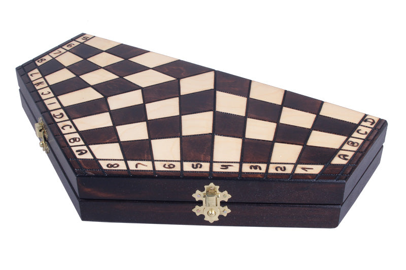 Three Player Chess Set Medium 40x35cm – Hexagonal Wooden Board – image 4