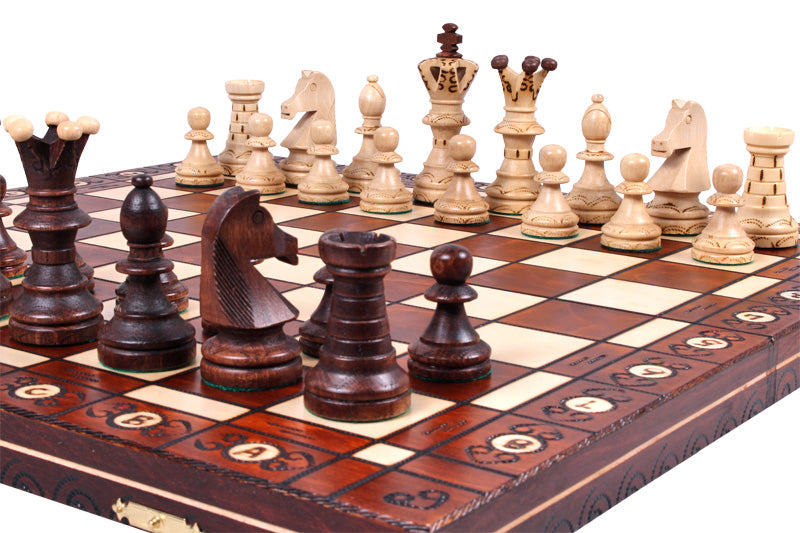 AMBASSADOR Luxury Chess Set 54x54cm – Premium Hornbeam & Sycamore Folding Board – image 2