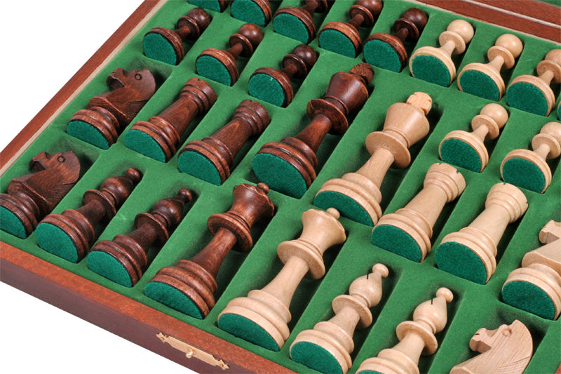 Staunton No.5 LUX Chess Pieces – Weighted Hornbeam Set in Wooden Box – image 2
