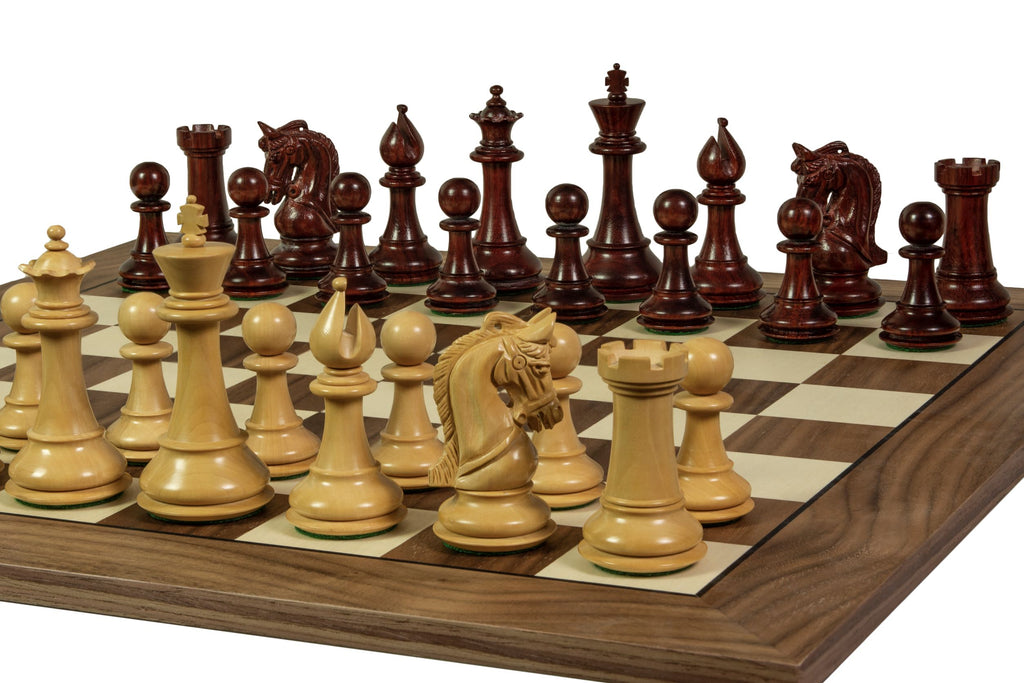 Chess Board 52×52 cm (55 mm squares) – Walnut & Maple (Black Frame), without Notation – image 5