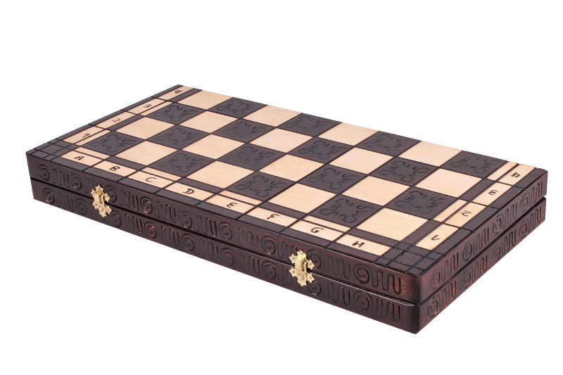 ROMAN Chess Set 55x55cm – Hand-Carved Ornamental Folding Board – image 4